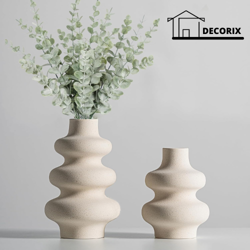 Modern Off-White Ceramic Vases